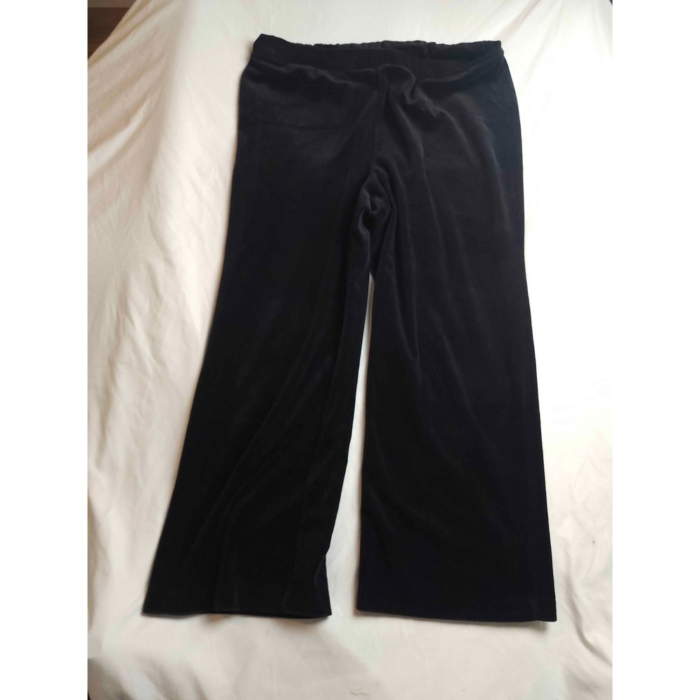 Charter‎ Club Pants Womens XL Black Velour Yoga Athleisure Comfy Chic Loungewear